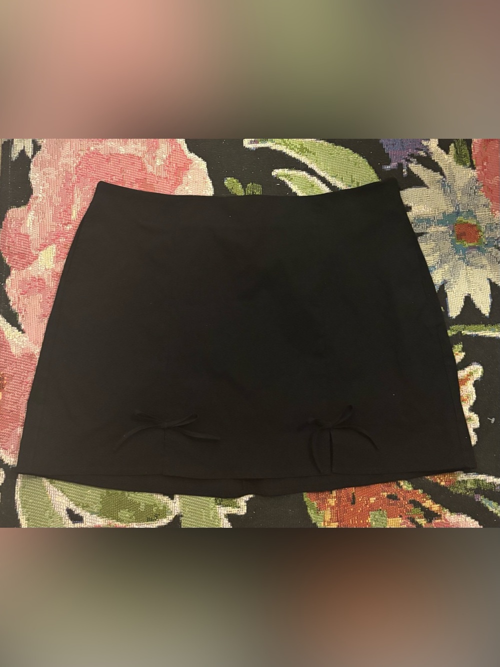 Torrid Deep Black Mini Bengaline Bow Detail Skirt Size 24W